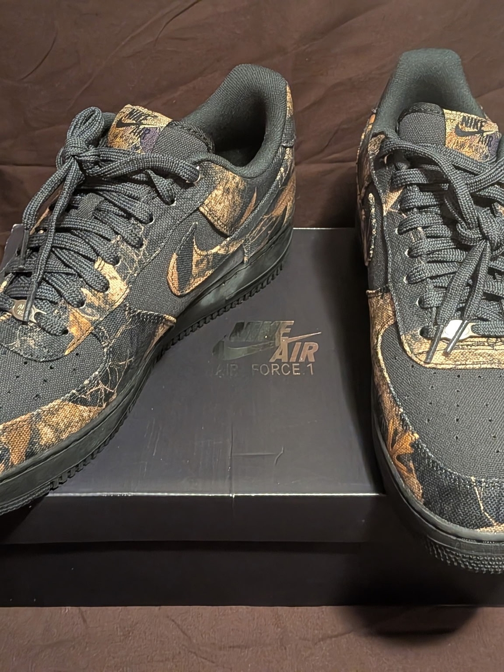 Nike Air Force 1 Black with Bronze Marble Accents